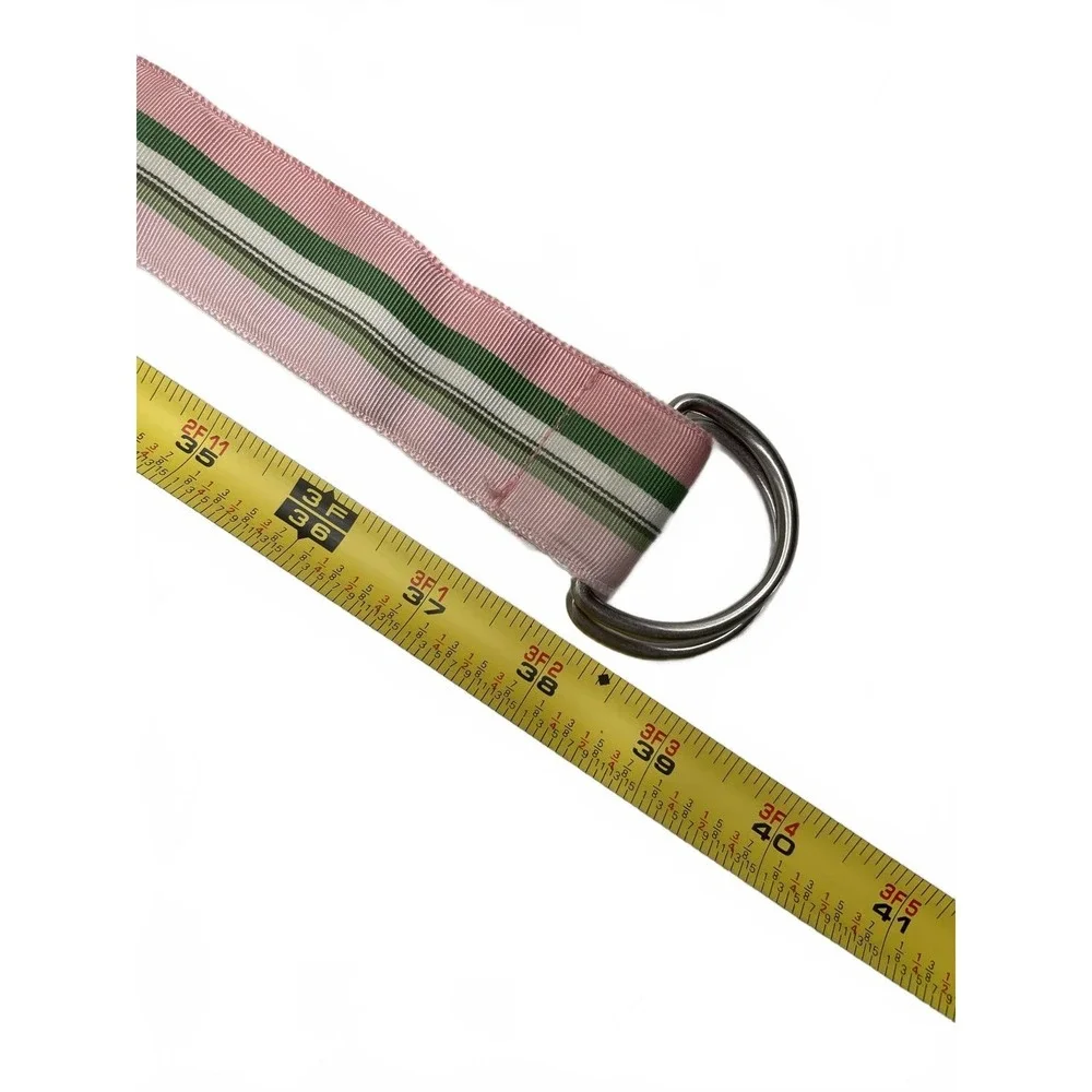 J.Crew Pink and Green Ribbon Belt 38" Soft Girl Preppy Feminine Pastel Ballet - Picture 2 of 4